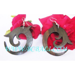 Manggo Wooden Earring Carved